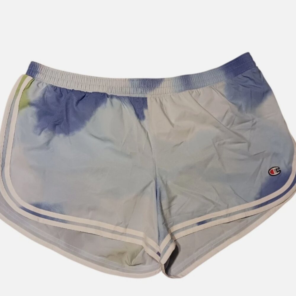 Champion Womens Varsity Shorts Size XXL Double Dry Blue 3.5" Inseam Multi Lined